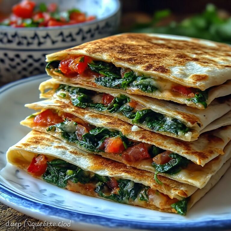 Mediterranean Spinach Quesadillas Recipe