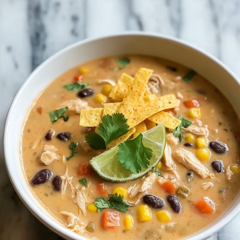 Creamy Chicken Tortilla Soup with Black Beans Recipe