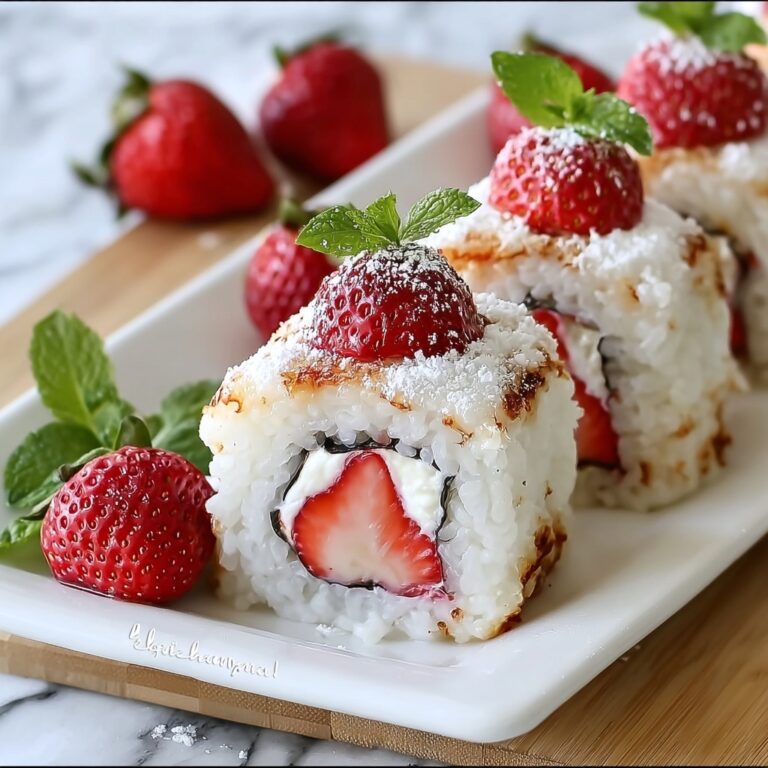 Creative & Cute Strawberry Shortcake Sushi Roll Dessert Recipe