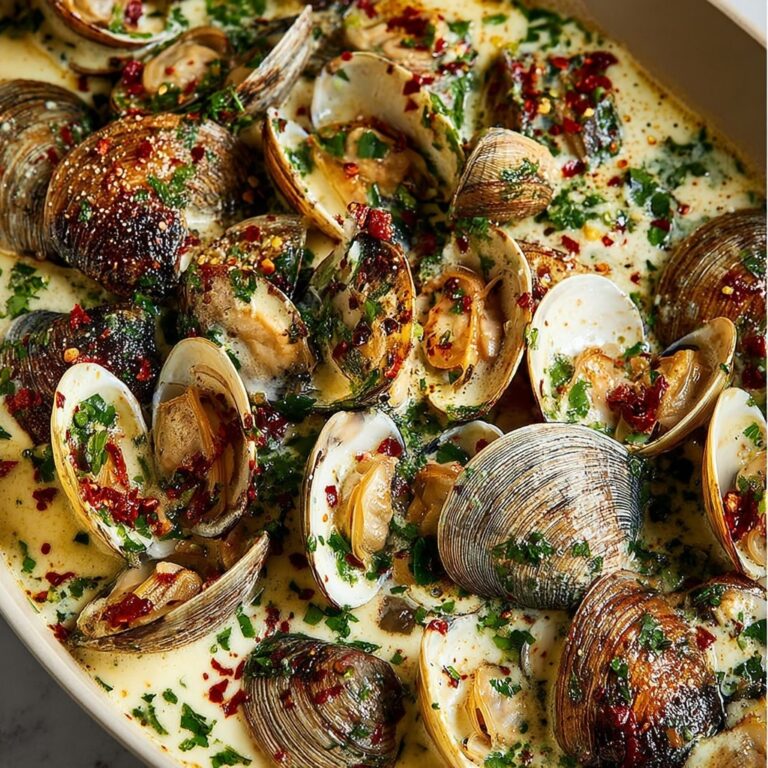 Garlic Butter Clams with White Wine Cream Sauce Recipe