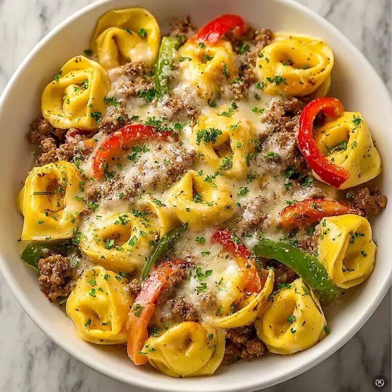 Crock Pot Cheesesteak Tortellini Recipe