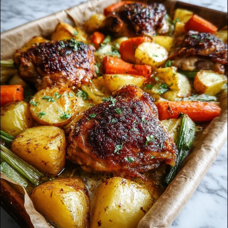 Crispy Roasted Chicken Thighs with Veggies (Bone-In) Recipe