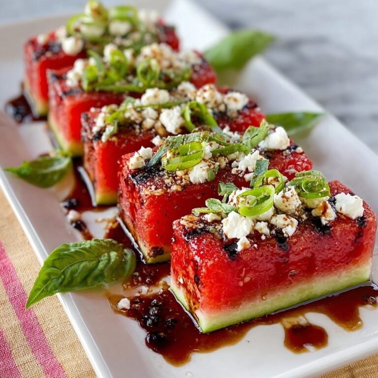 Grilled Watermelon with Feta, Basil, and Balsamic Vinegar Recipe