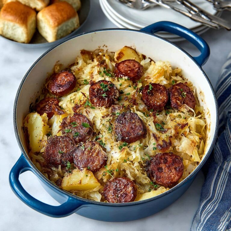 Skillet Kielbasa and Sauerkraut with Apples Recipe