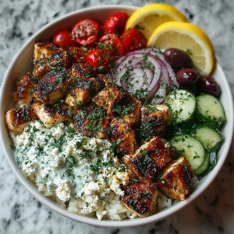 Greek Chicken Souvlaki Bowls with Tzatziki Sauce Recipe
