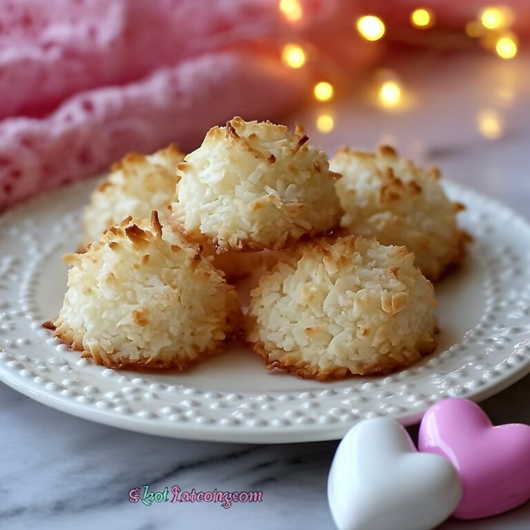 Chocolate-Dipped Coconut Macaroons with Heart-Shaped Sprinkles Recipe