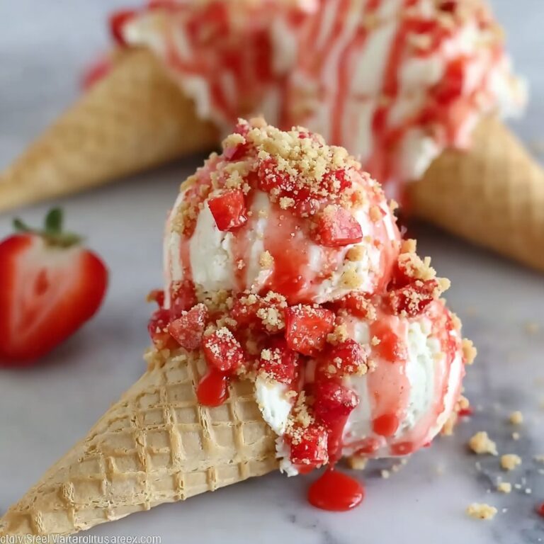 Strawberry Crunch Cheesecake Cones Recipe
