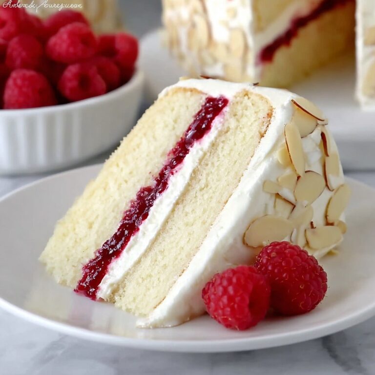 Raspberry Almond Cake with Buttercream Recipe