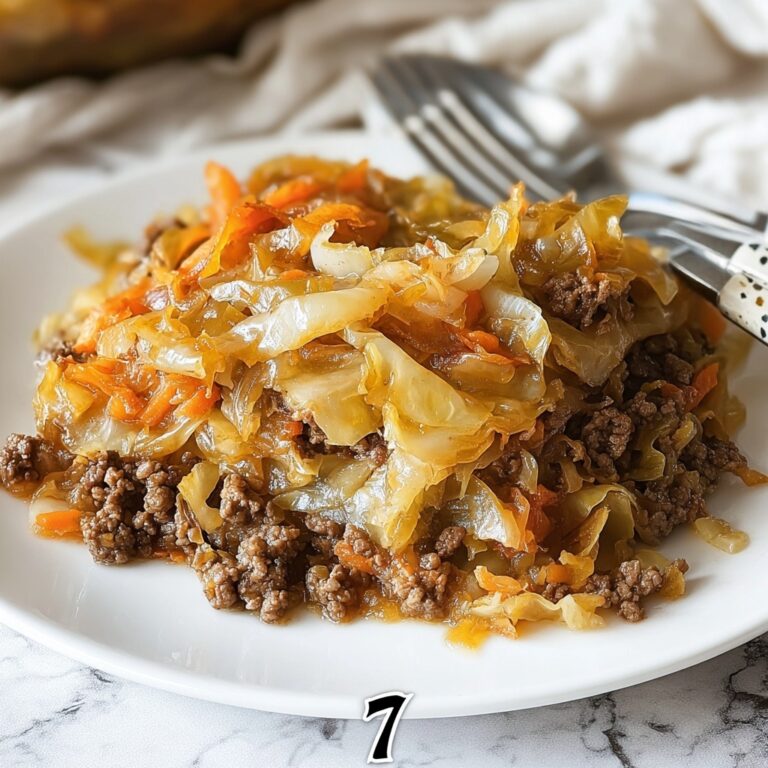 Cabbage and Ground Beef Skillet with Tomatoes and Spices Recipe