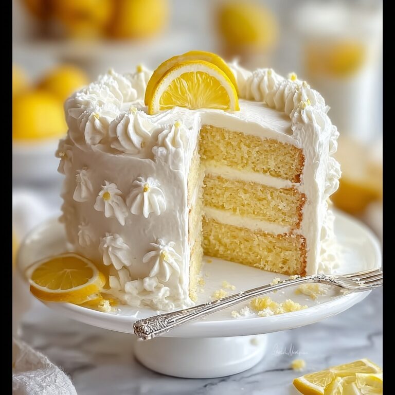 Creamy Lemon Layer Cake with Lemon Cream Filling Recipe