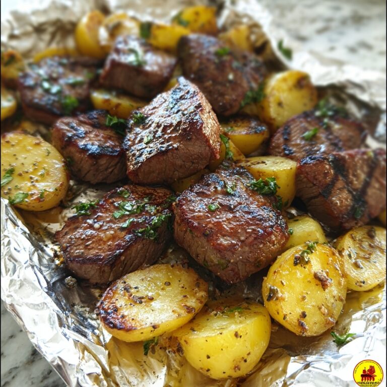 Garlic Steak and Potato Foil Packs Recipe