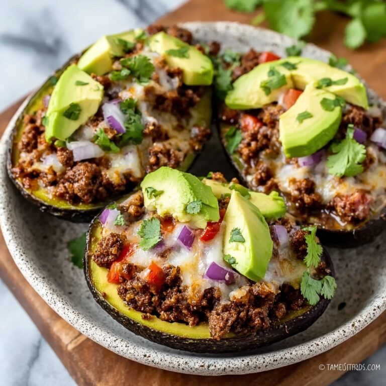 Keto Baked Avocado Boats with Spiced Mince Recipe