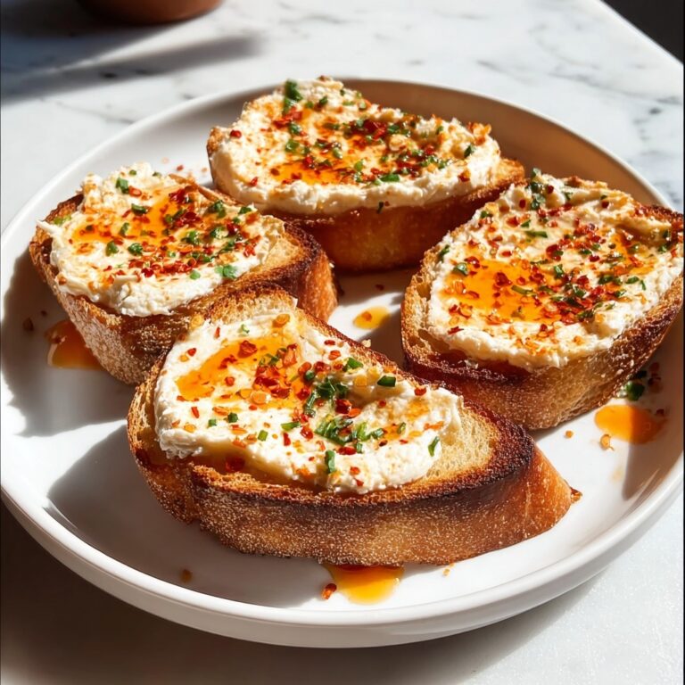 Hot Honey Whipped Feta Crostini Recipe