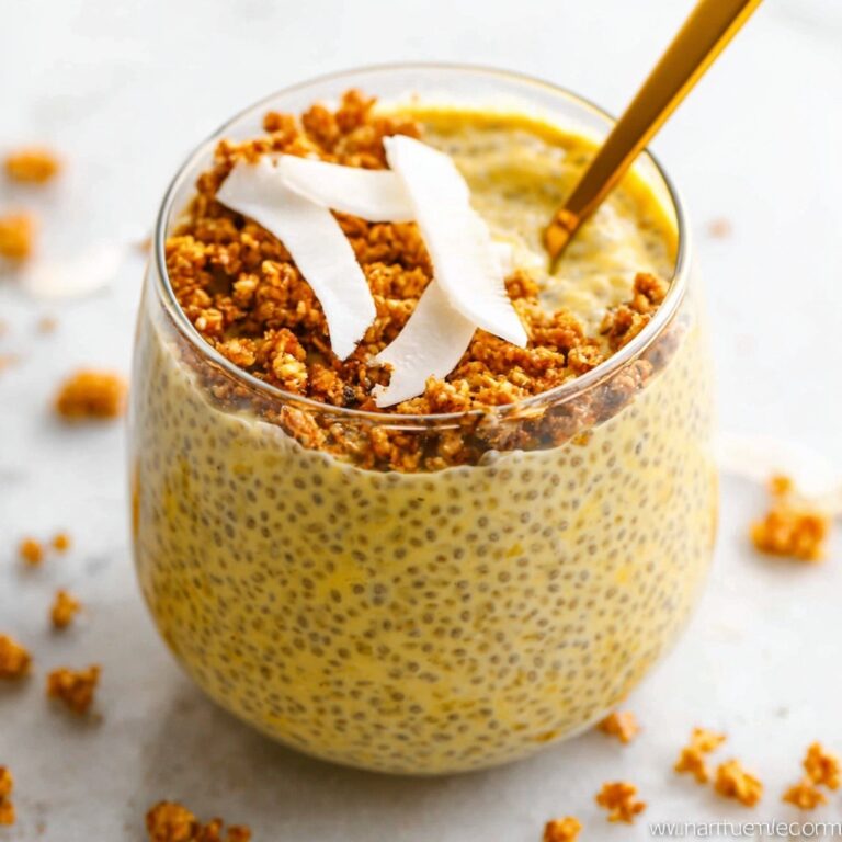 Mango Lassi Chia Pudding with Sticky Walnut Crumble Recipe