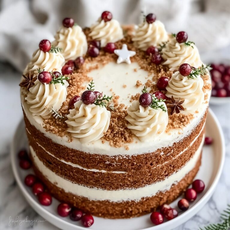 Moist Christmas Spice Cake with Eggnog Buttercream Recipe