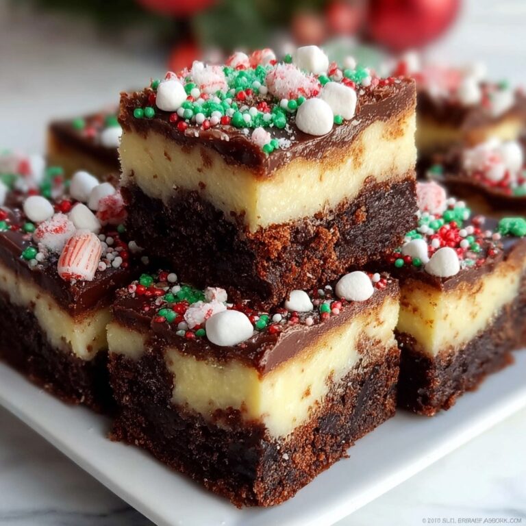 Christmas Brownie Cheesecake Bars Recipe
