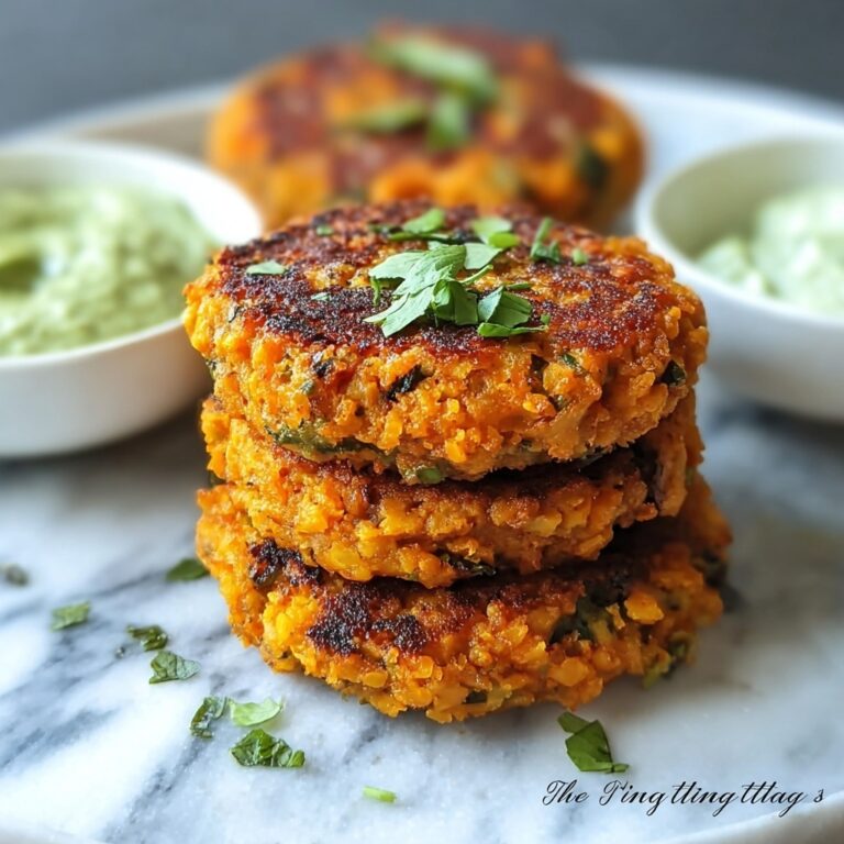 Savory Sweet Potato Patties with Lentils and Creamy Avocado Lime Sauce Recipe